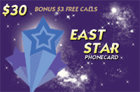 East Star Phone Card $30
